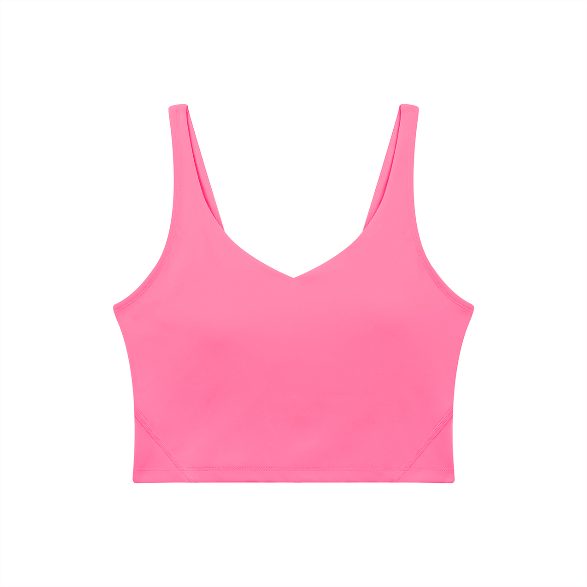 V-Neck Longline Tank in Rose Red, front view