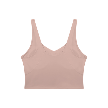 V-Neck Longline Tank in Cameo, back view