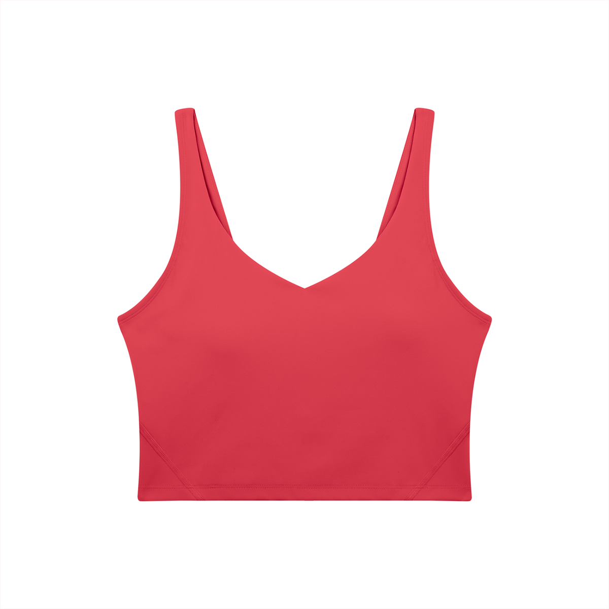 V-Neck Longline Tank in Brick Red, front view