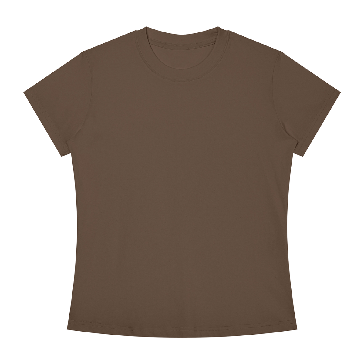 Slim Crewneck Tee in Coffee, front view
