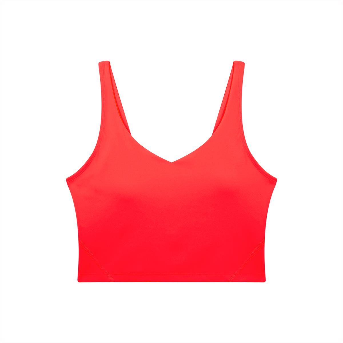 V-Neck Longline Tank in Fuchsia Red, front view