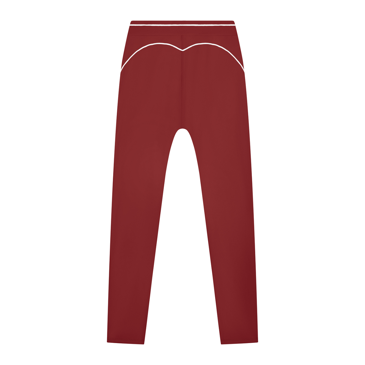 Topstitch High-Rise Legging in Red, back view