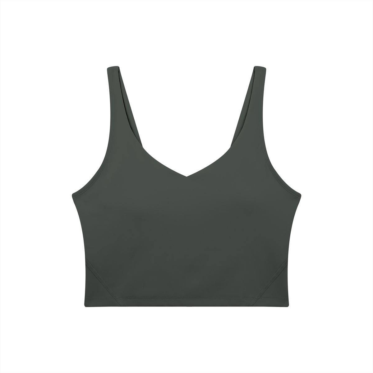 V-Neck Longline Tank in Gray, front view