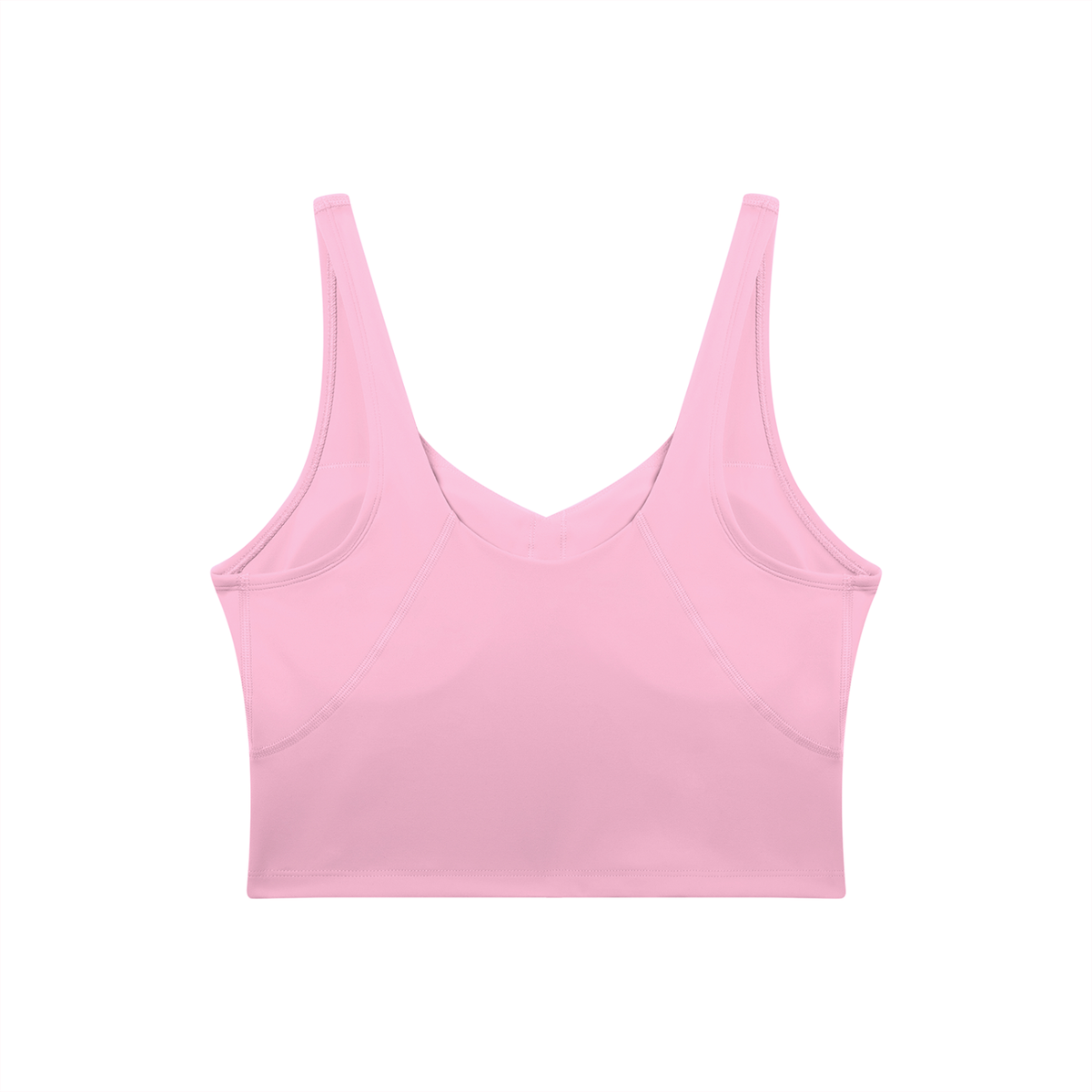 V-Neck Longline Tank in Pink, back view