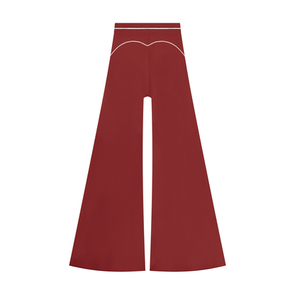 High-Rise Flare Pant in Red, back view