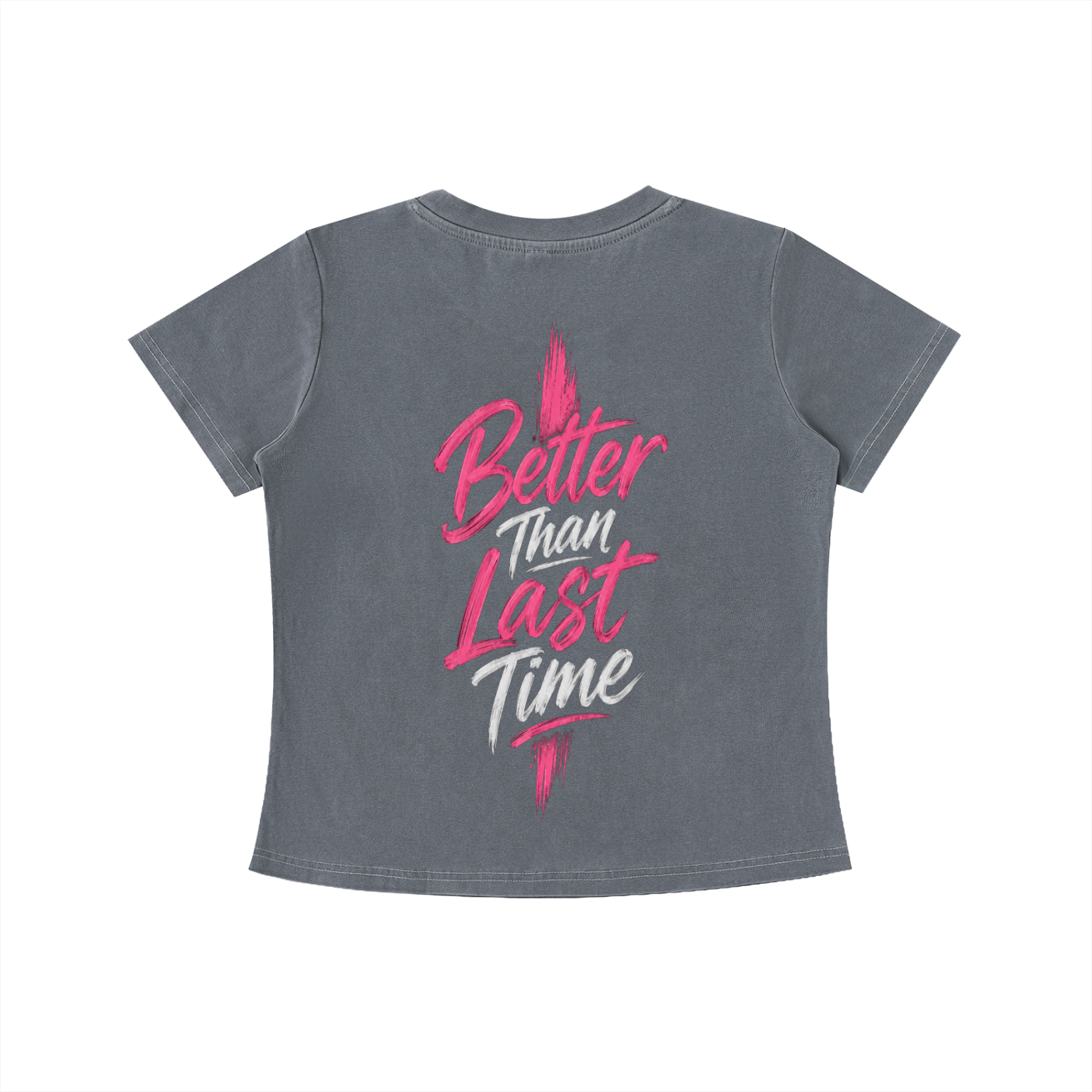 Better Than Last Time Tee in Gray, back
