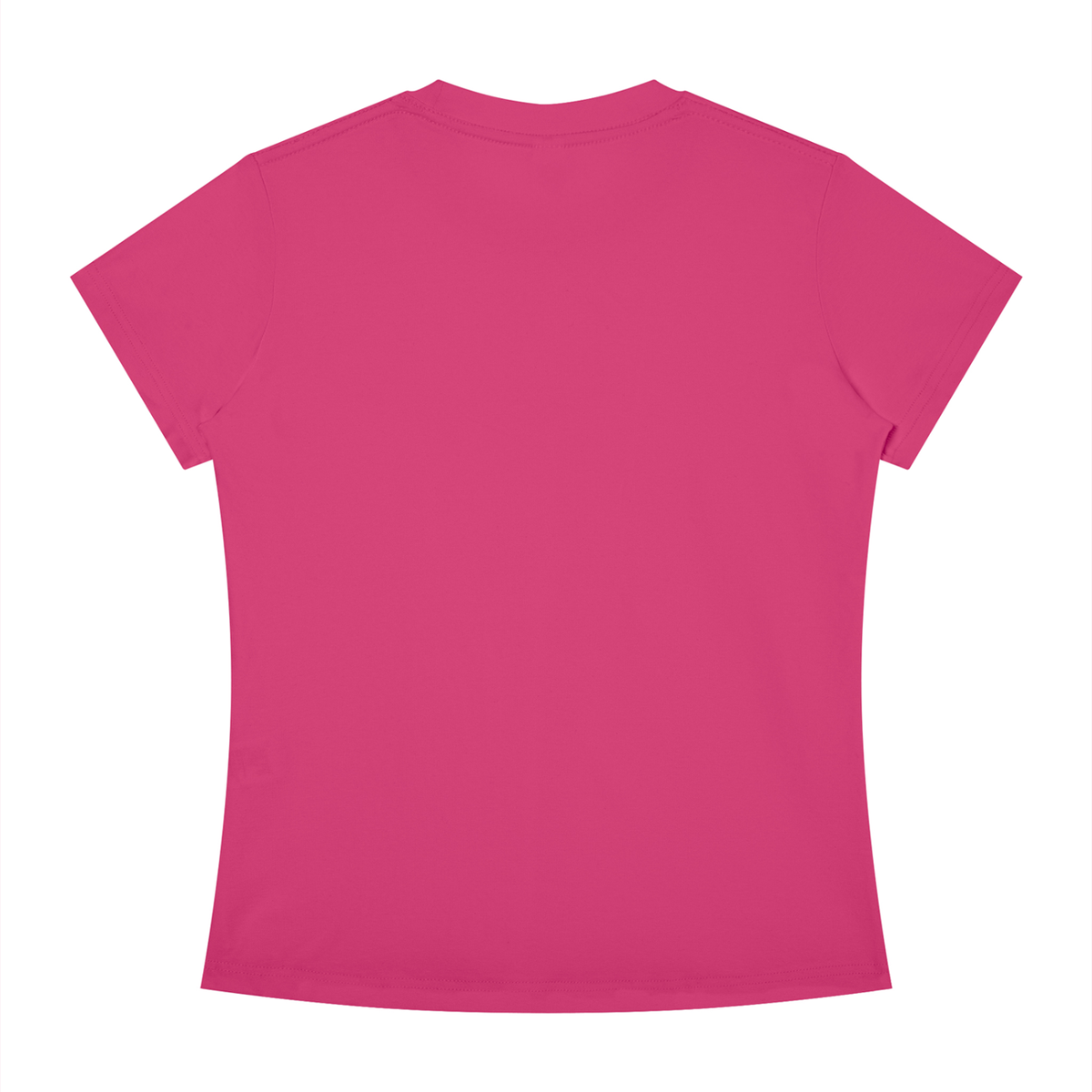 Slim Crewneck Tee in Rose Red, back view