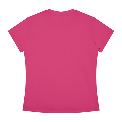 Slim Crewneck Tee in Rose Red, back view
