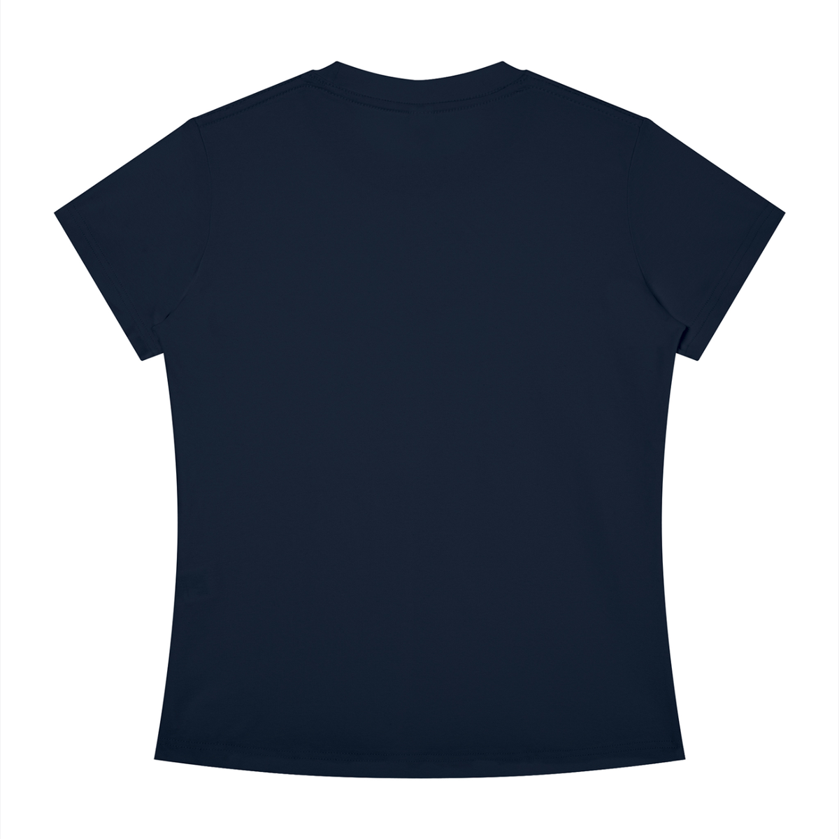 Slim Crewneck Tee in Navy Blue, back view