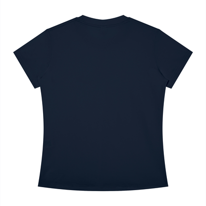 Slim Crewneck Tee in Navy Blue, back view