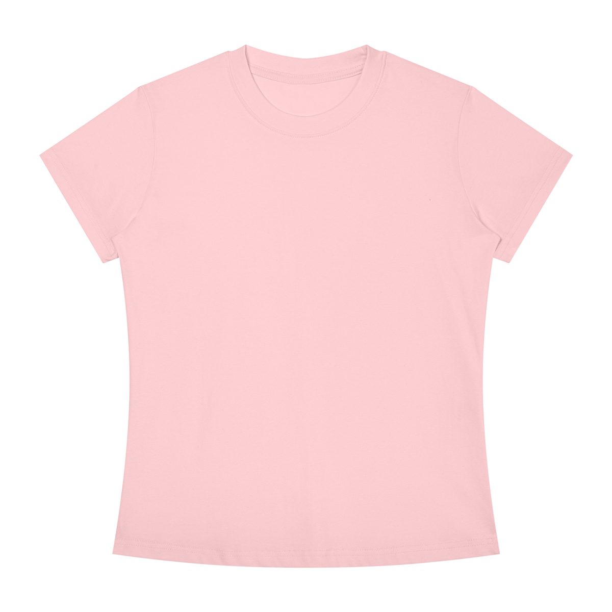 Slim Crewneck Tee in Light Pink, front view