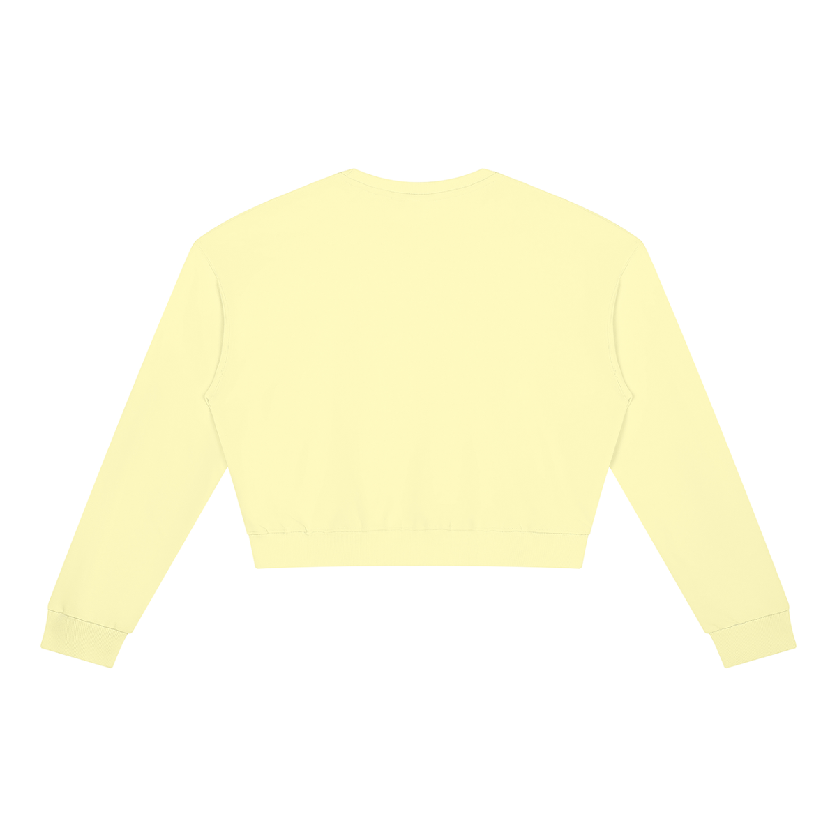 Cropped Crewneck Sweatshirt in Light Yellow, back view