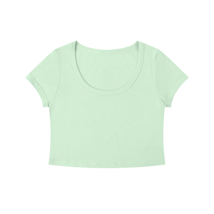 Slim Crop Tee in Light Green, front view