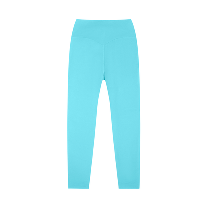 High-Rise Yoga Legging in Lake Blue, back view
