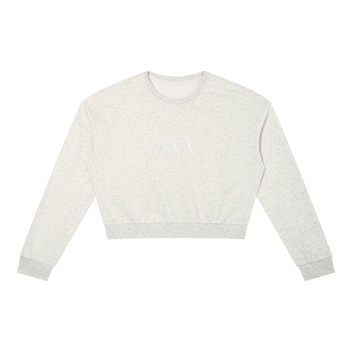 Cropped Crewneck Sweatshirt in Oat Gray, front view