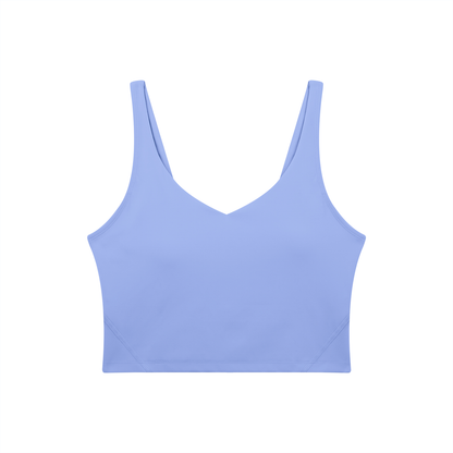 V-Neck Longline Tank in Lavender, front view