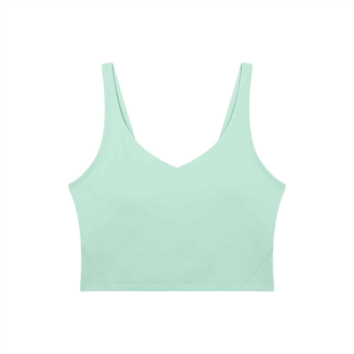 V-Neck Longline Tank in Mint Green, front view
