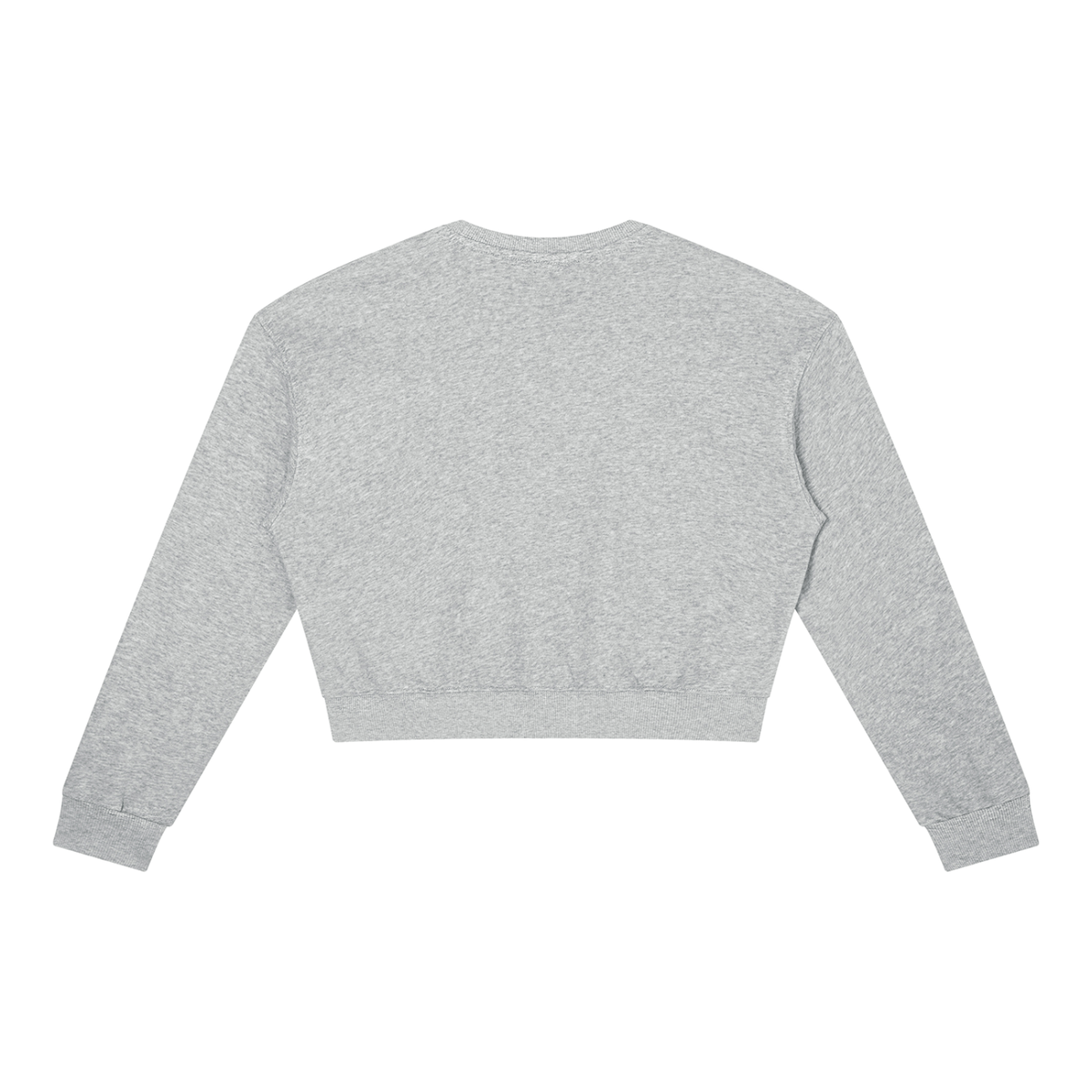 Cropped Crewneck Sweatshirt in Flower Gray, back view