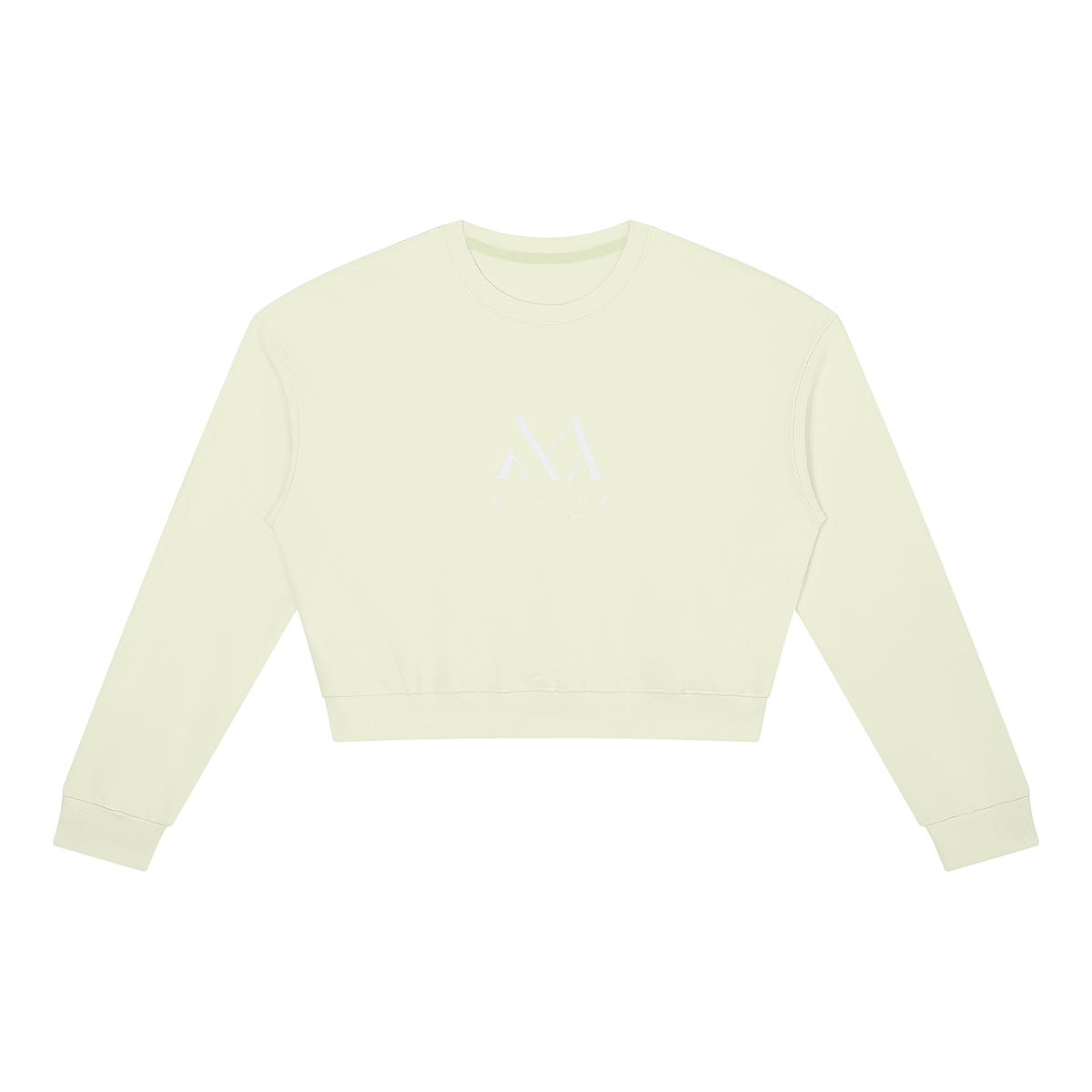 Cropped Crewneck Sweatshirt in Light Green, front view