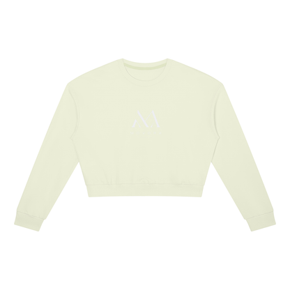 Cropped Crewneck Sweatshirt in Light Green, front view