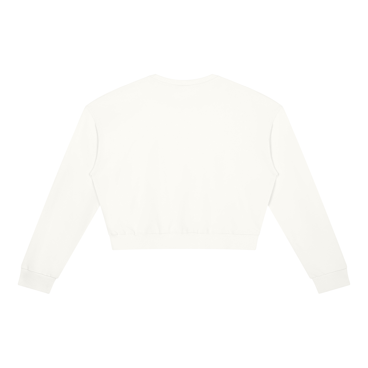 Cropped Crewneck Sweatshirt in White, back view