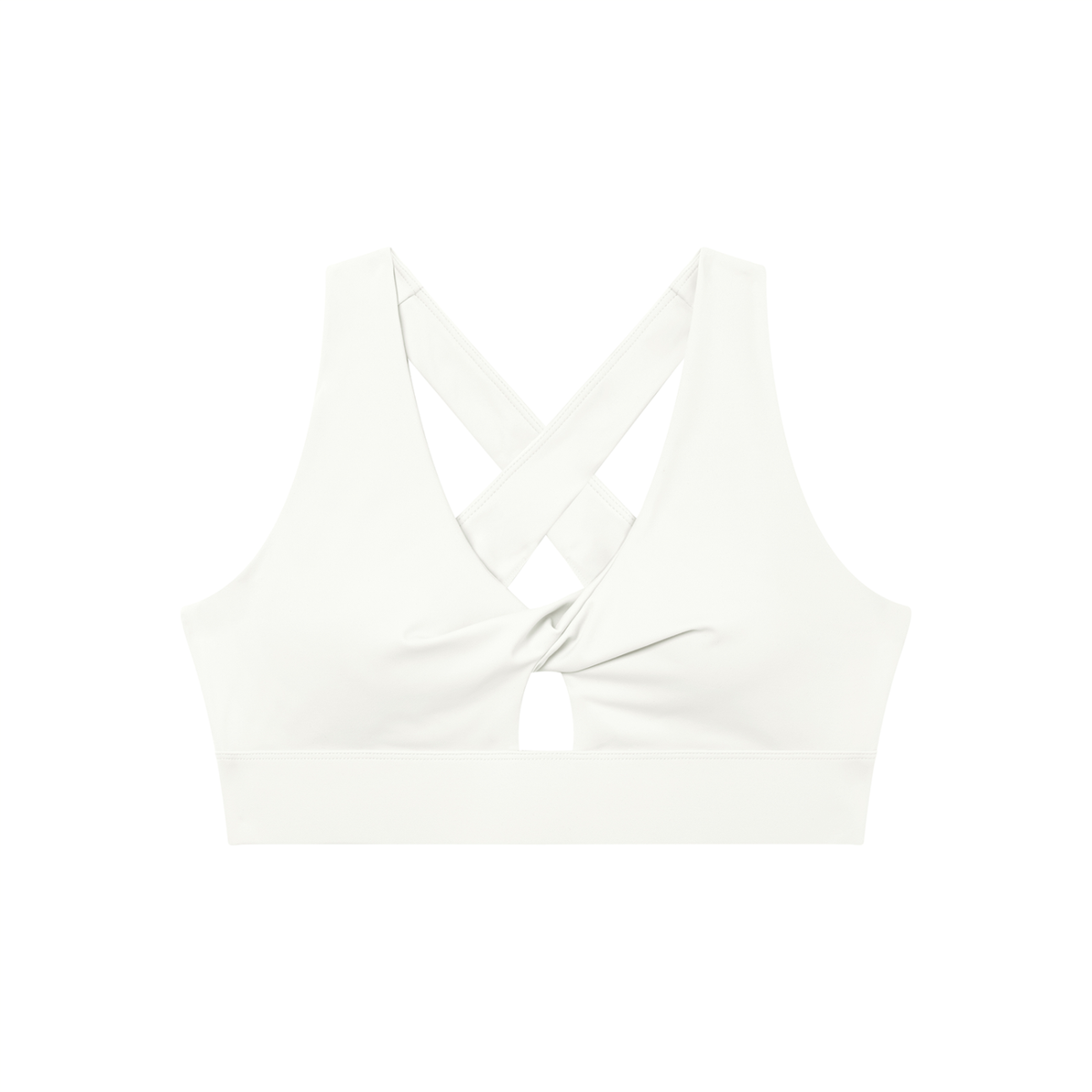 Twist-Front Sports Bra in White, front view