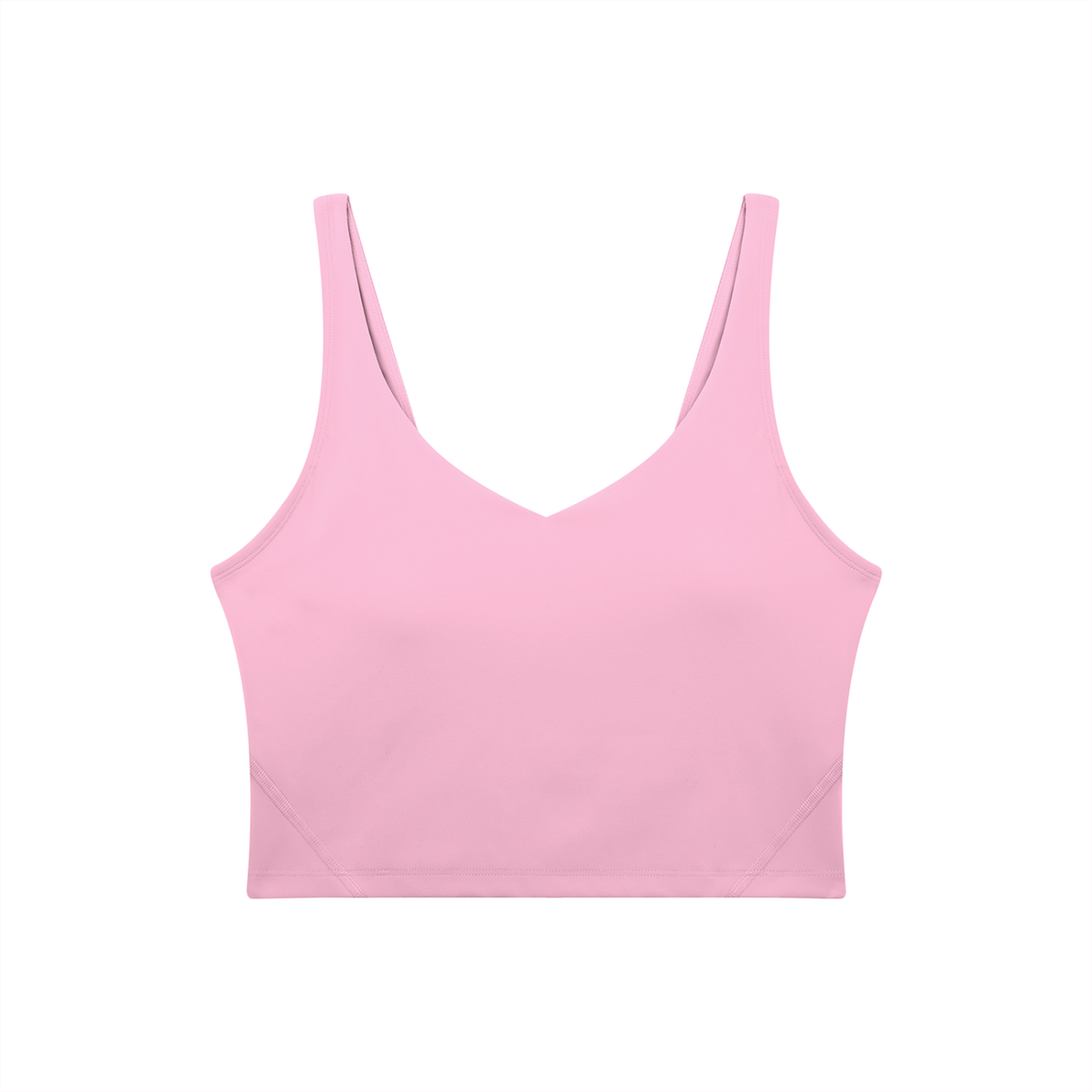 V-Neck Longline Tank in Pink, front view