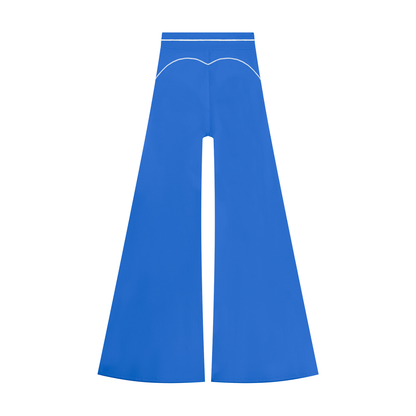 High-Rise Flare Pant in Colorful Blue, back view