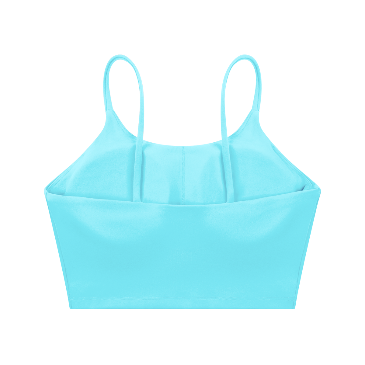 Strappy Longline Tank in Lake Blue, back view