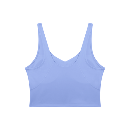 V-Neck Longline Tank in Lavender, back view