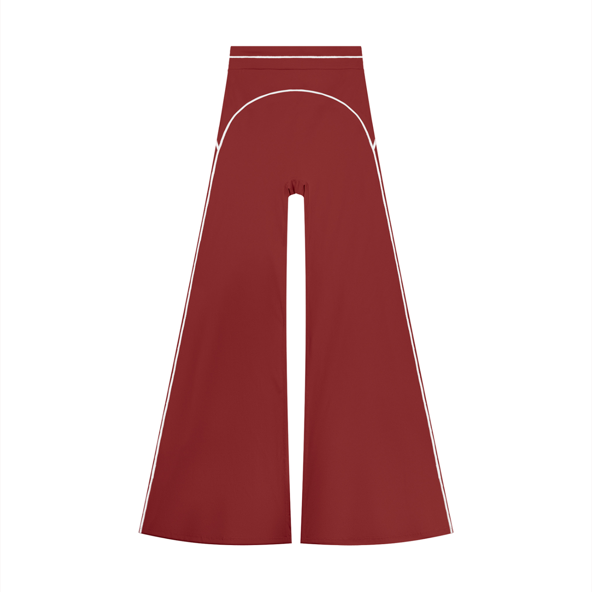 High-Rise Flare Pant in Red, front view