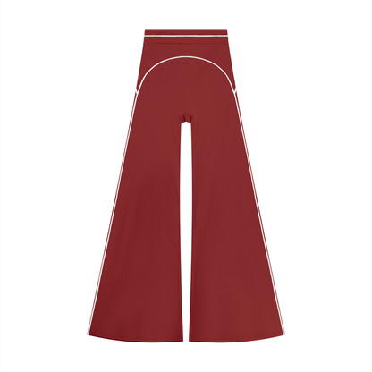 High-Rise Flare Pant in Red, front view