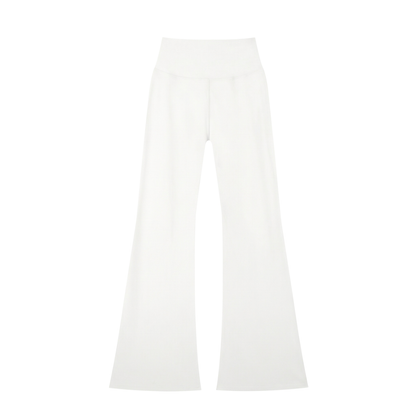 High-Rise Flare Legging in White, back view