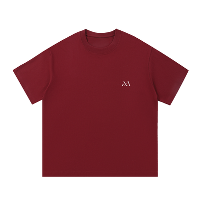 How Lucky Are We Tee in Wine Red, front view