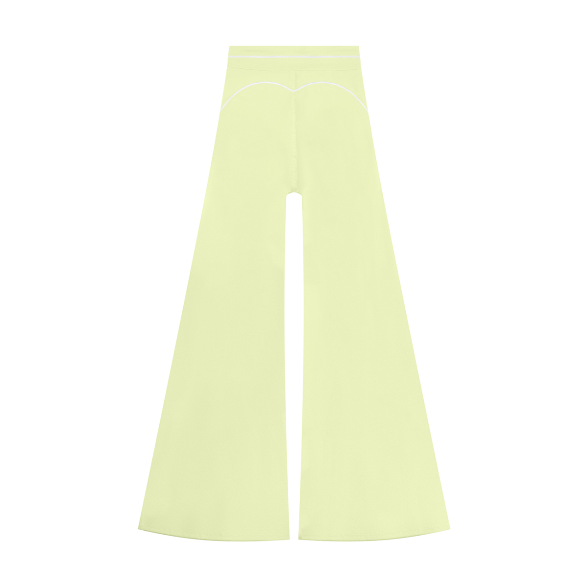 High-Rise Flare Pant in Light Green, back view