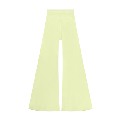 High-Rise Flare Pant in Light Green, back view
