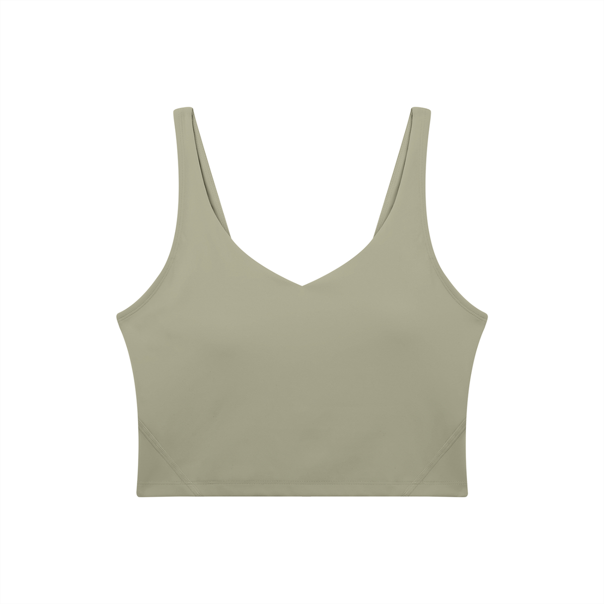 V-Neck Longline Tank in Gray green, front view