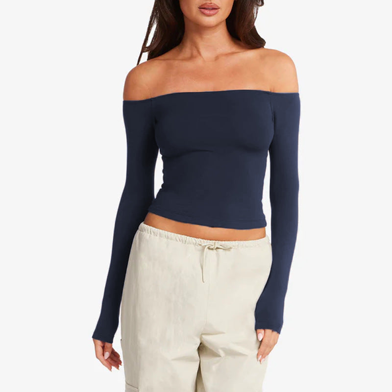 Off-Shoulder Long Sleeve in Midnight