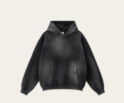 Washed Fleece Hoodie in Washed Black