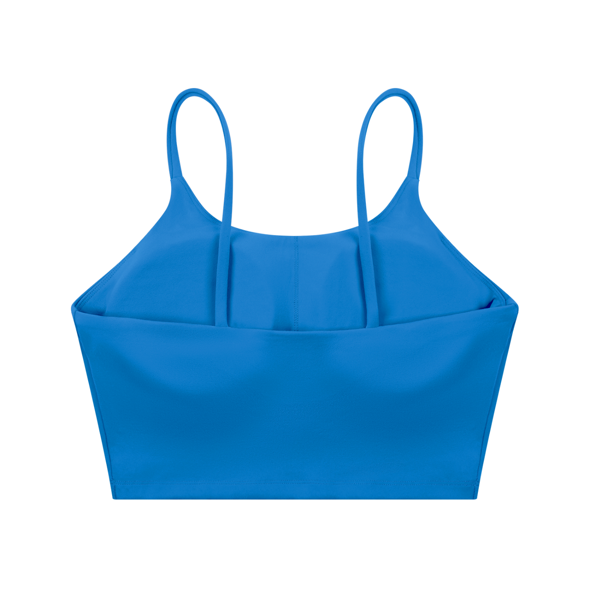Strappy Longline Tank in Colorful Blue, back view