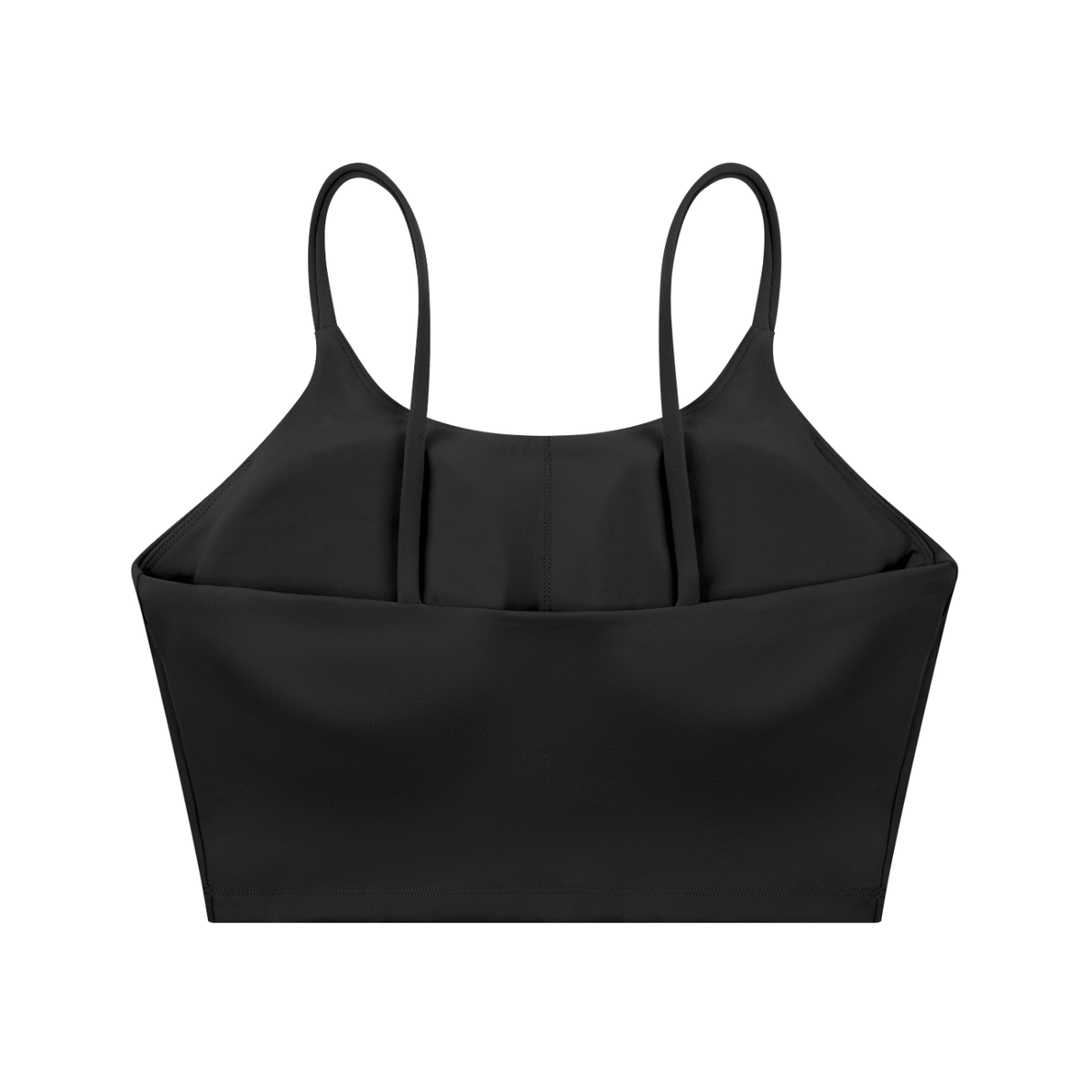Strappy Longline Tank in Black, back view