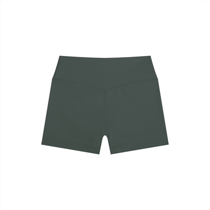 High-Rise Bike Short in Dark Gray, back view