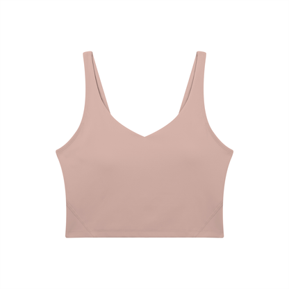 V-Neck Longline Tank in Cameo, front view