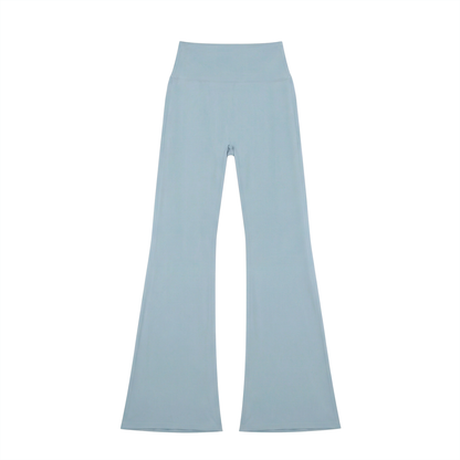 High-Rise Flare Legging in Gray Blue, front view