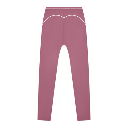 Topstitch High-Rise Legging in Purple, back view