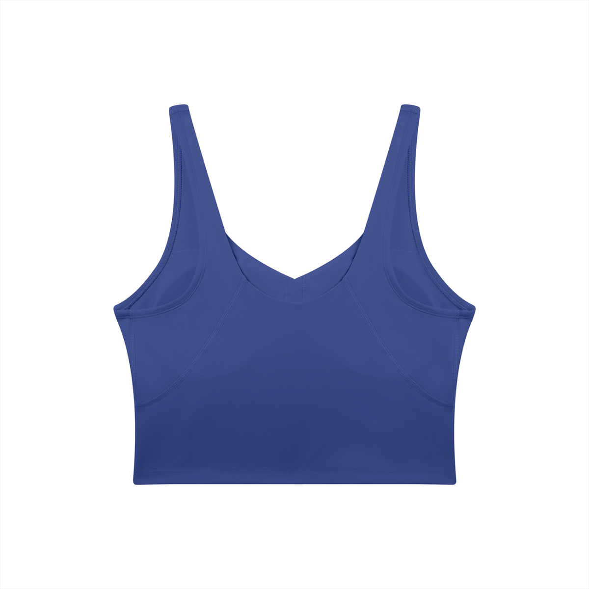 V-Neck Longline Tank in Royal Blue, back view