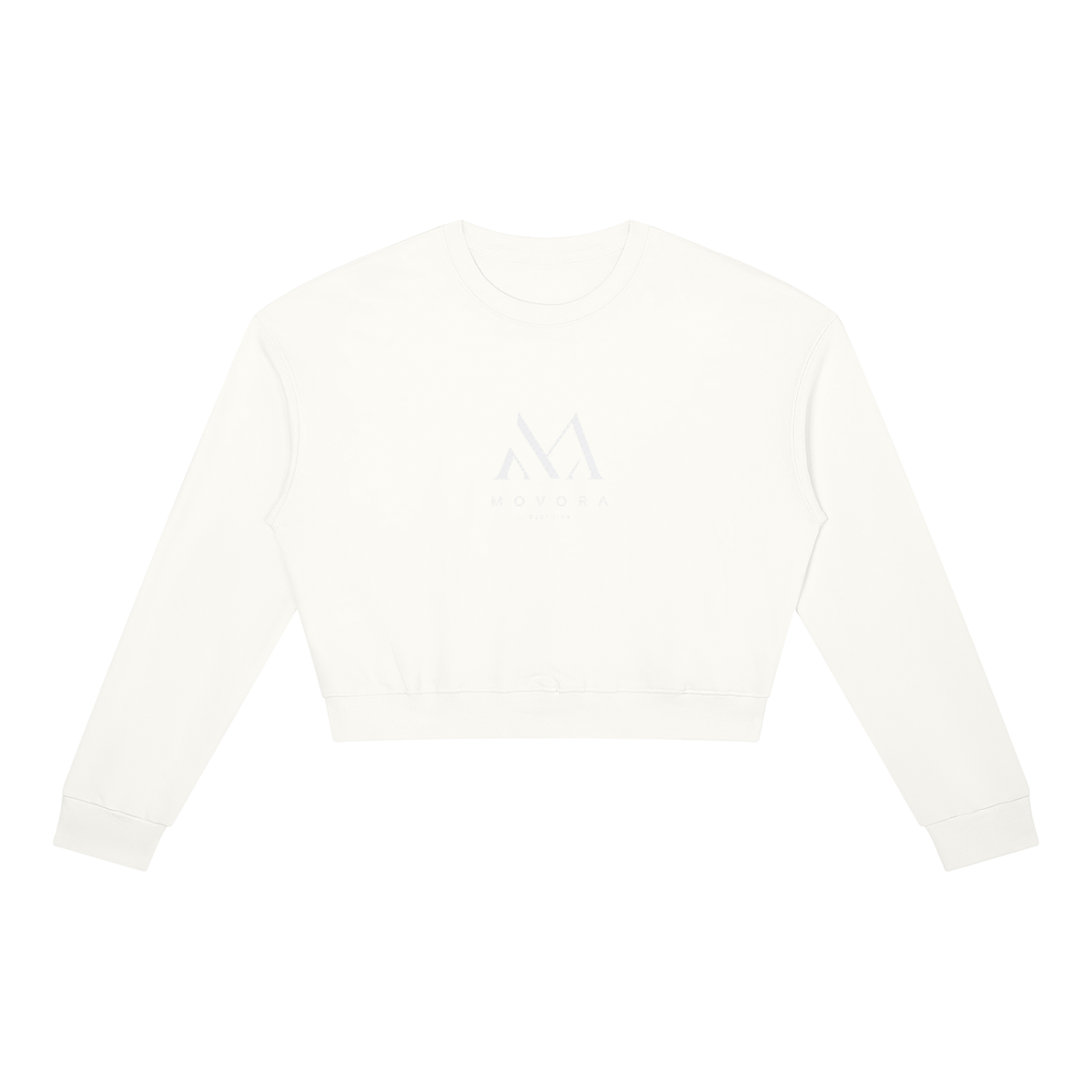 Cropped Crewneck Sweatshirt in White, front view