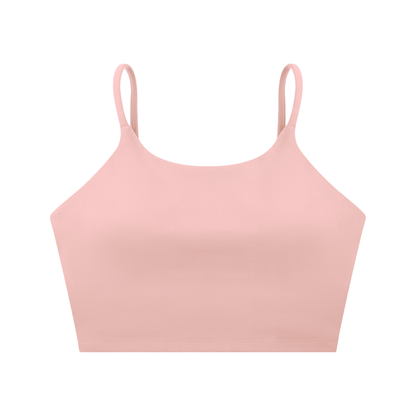 Strappy Longline Tank in Pink, front view