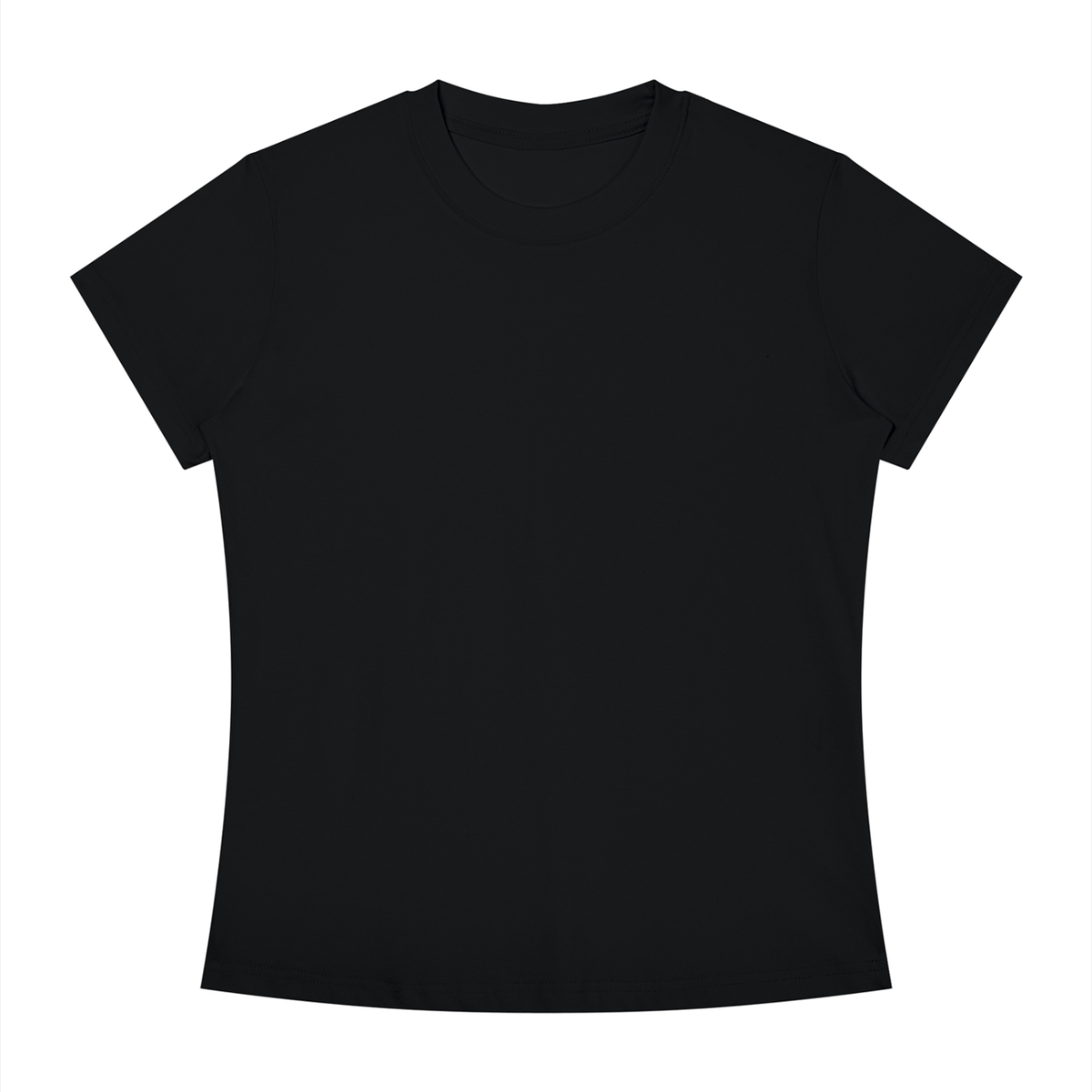 Slim Crewneck Tee in Black, front view