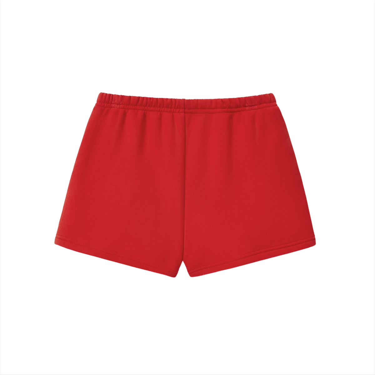 Drawstring Sweatshort in Red, back view